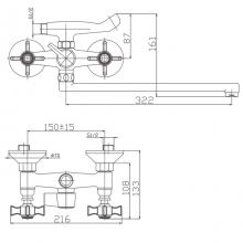 Смеситель для ванны Haiba HB2124