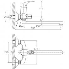 Смеситель для ванны Haiba HB2215