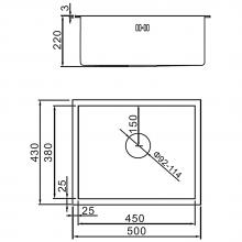 Мойка для кухни из нержавеющей стали Gerhans K35043B