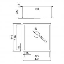 Мойка для кухни из нержавеющей стали Gerhans K34444(002)