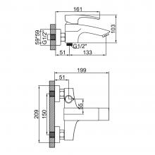 Смеситель для ванны Gerhans K13214D