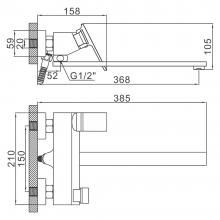Смеситель для ванны Gerhans K13128Y
