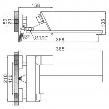 Смеситель для ванны Gerhans K13128